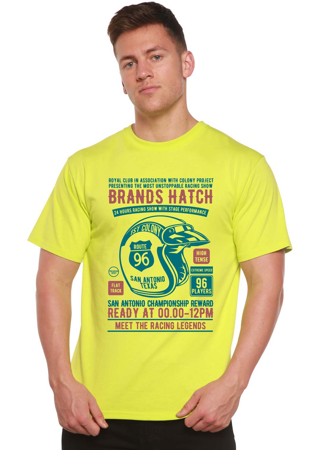 Brands Hatch Racing men's bamboo tshirt lime punch