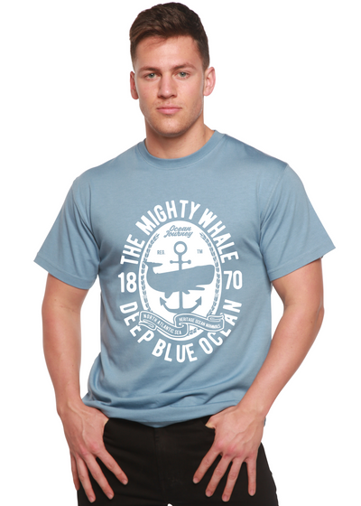 The Mighty Whale men's bamboo tshirt infinity blue