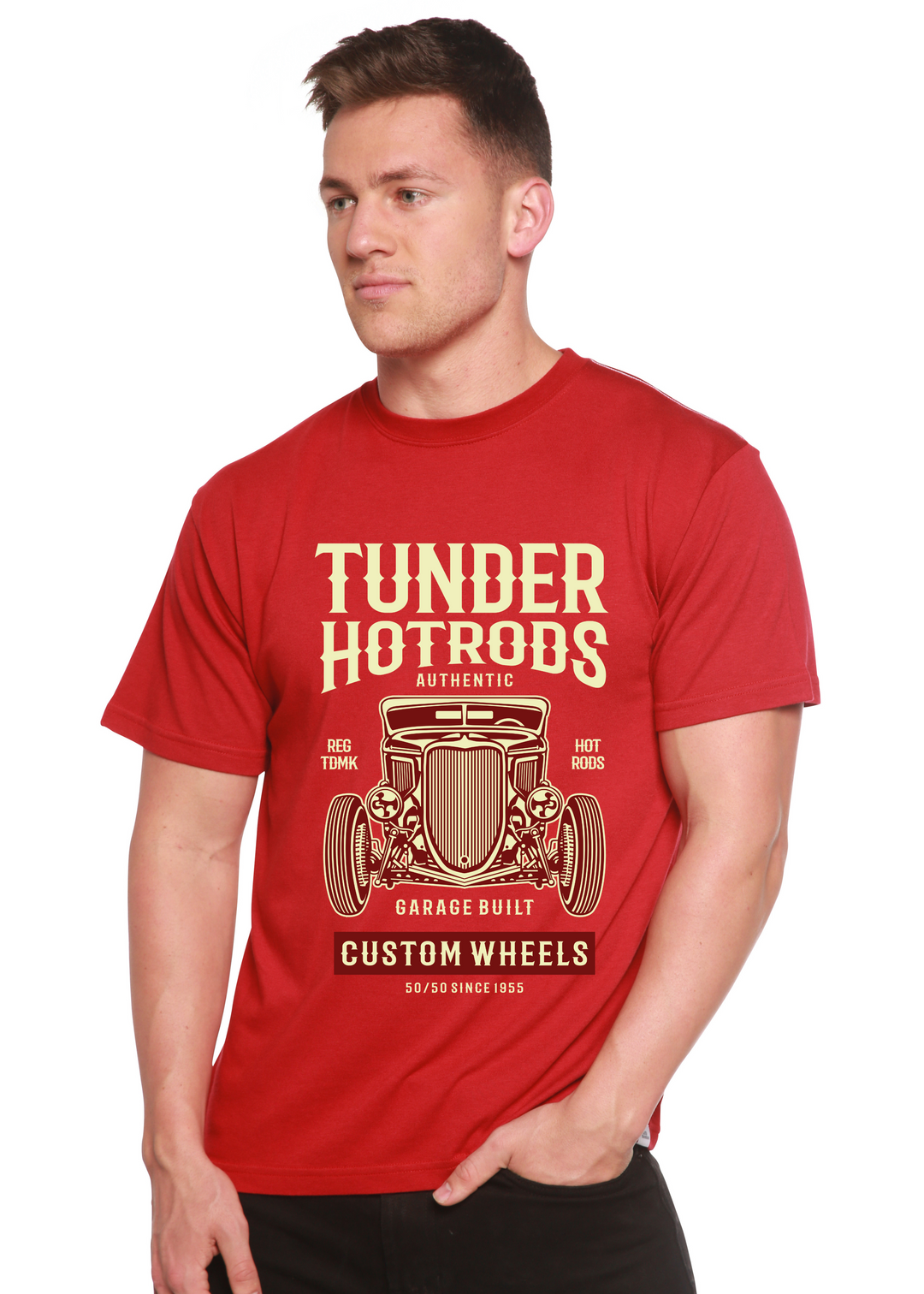 Thunder Hot men's bamboo tshirt pompeian red