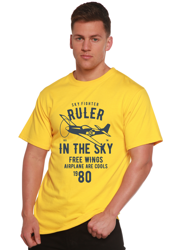 Ruler In The Sky men's bamboo tshirt lemon chrome
