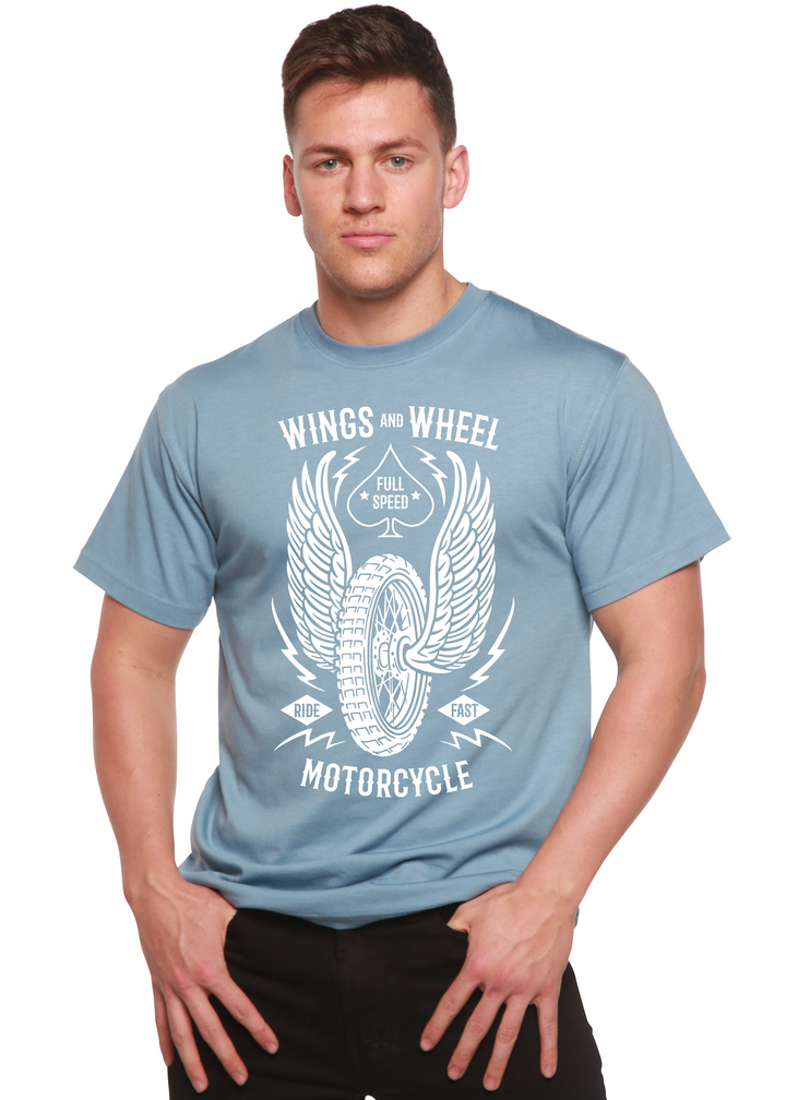Wings And Wheel men's bamboo tshirt infinity blue