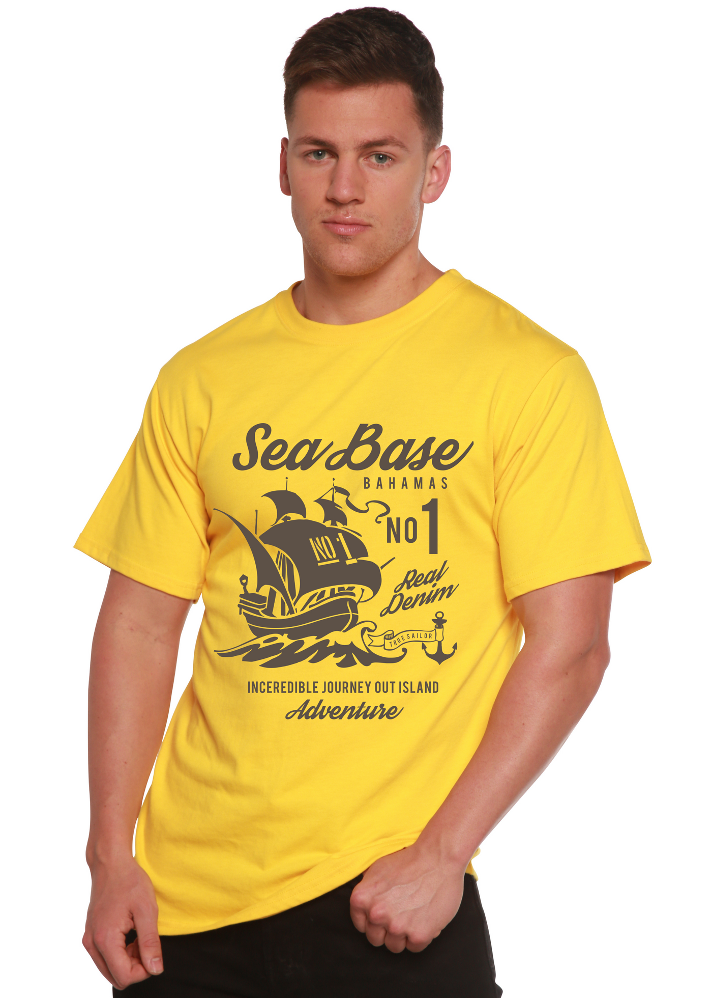 Sea Base men's bamboo tshirt lemon chrome