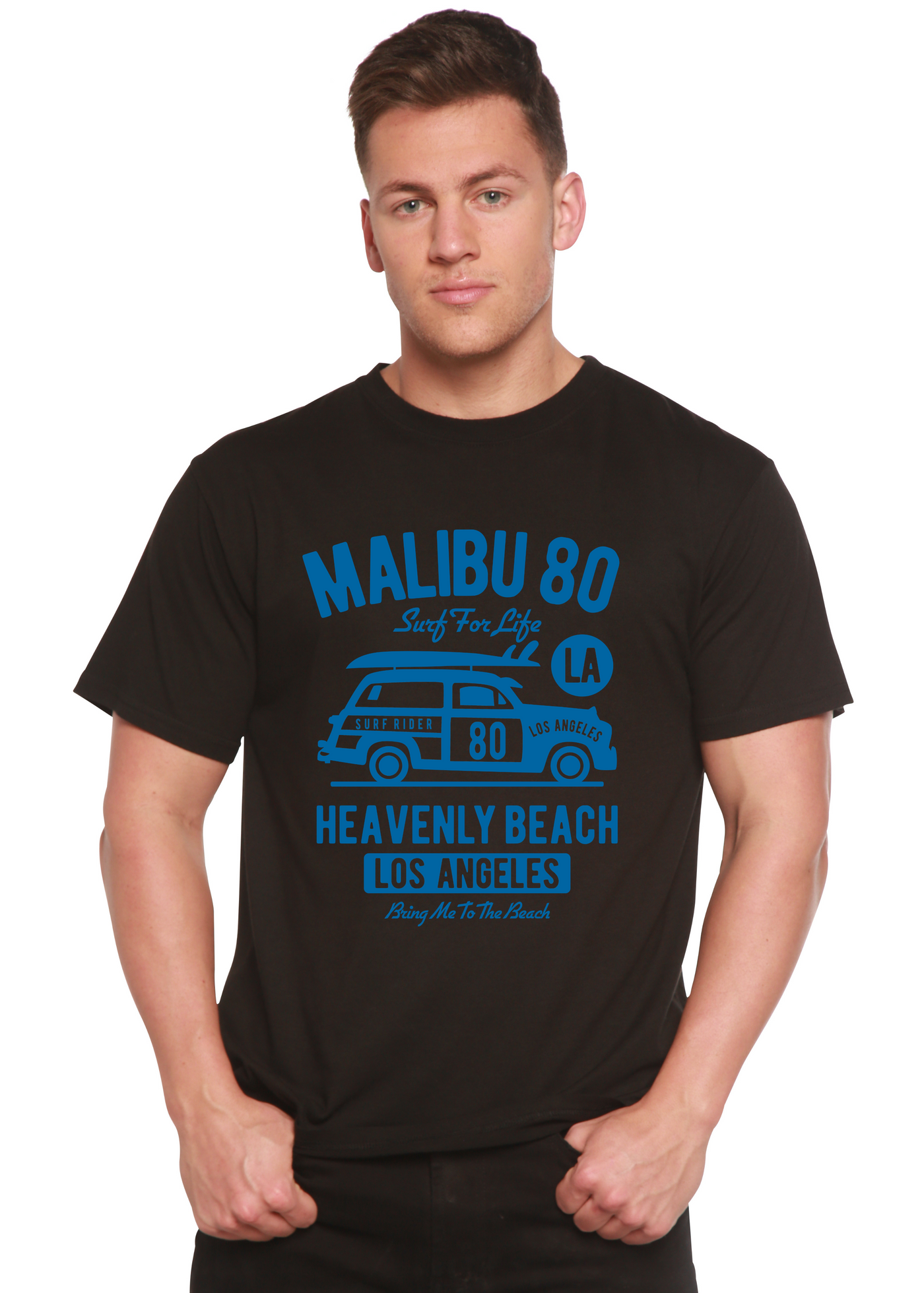 Malibu 80 men's bamboo tshirt black