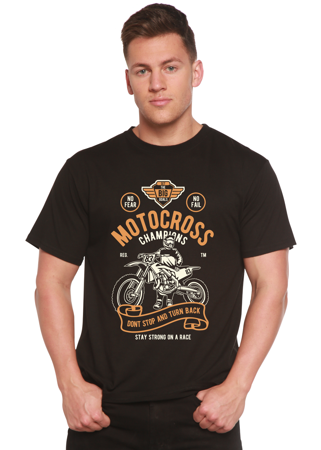 Motocross Champions men's bamboo tshirt black