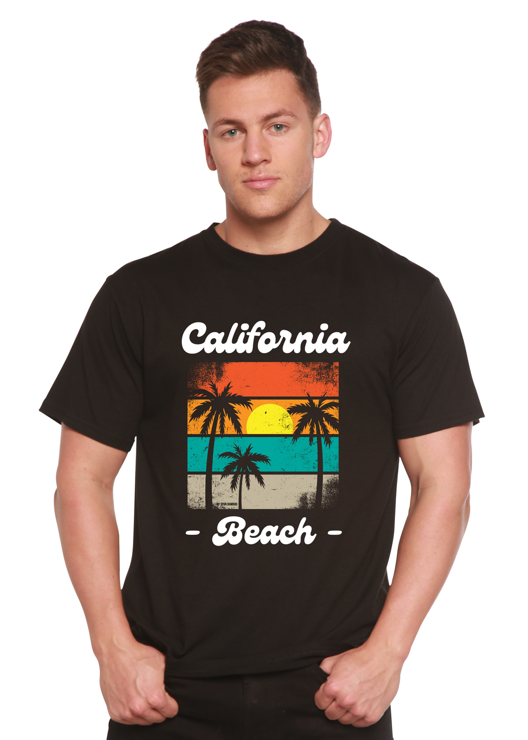 California Beach Unisex Graphic Bamboo T-Shirt black