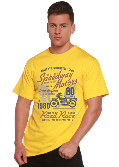 Speedway Motor men's bamboo tshirt lemon chrome