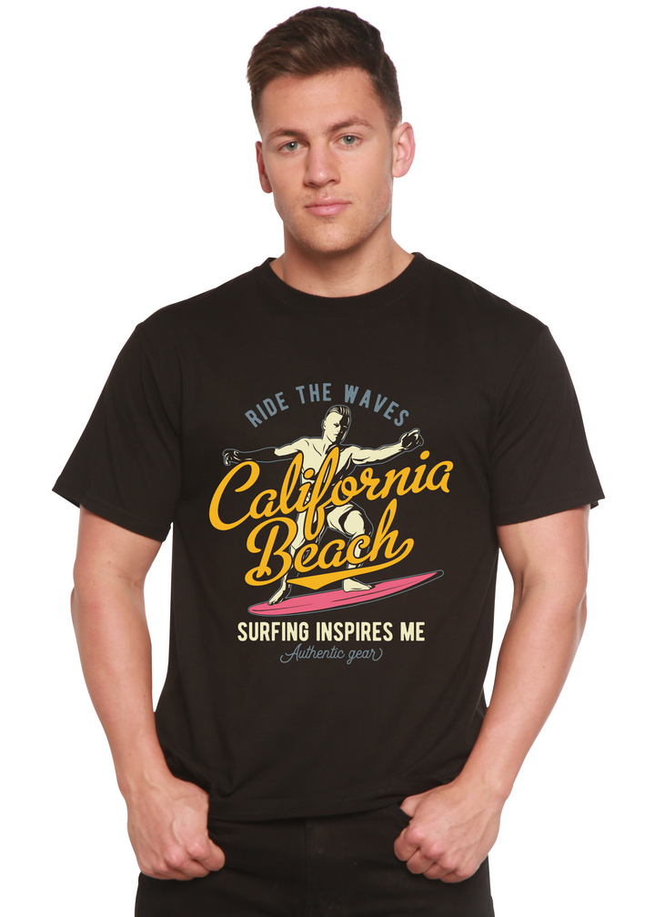 California Beach men's bamboo tshirt black