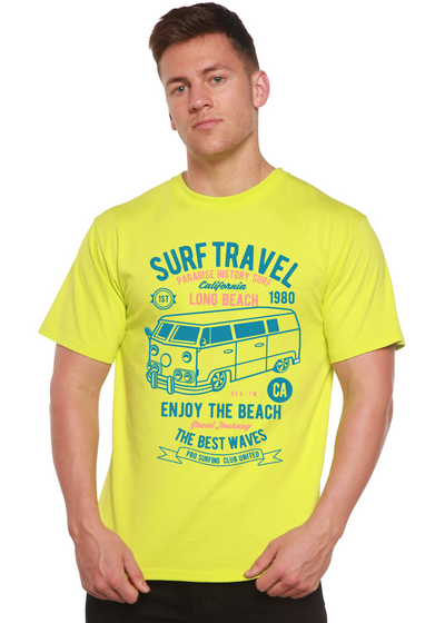 Surf Travel  men's bamboo tshirt lime punch
