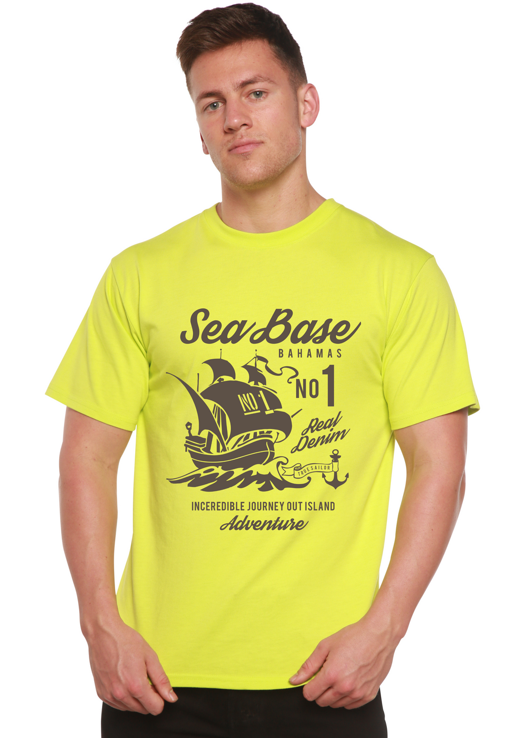 Sea Base men's bamboo tshirt lime punch