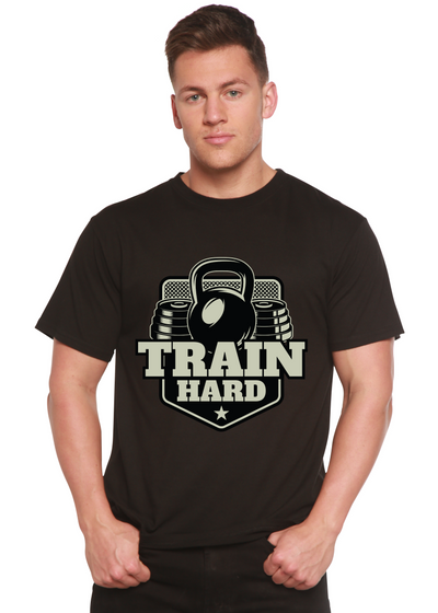 Train Hard men's bamboo tshirt black