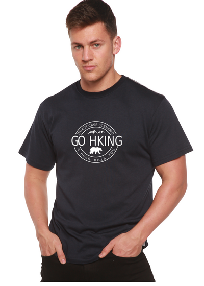 Go Hiking Graphic Bamboo T-Shirt navy blue