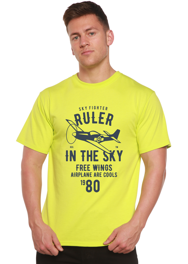 Ruler In The Sky men's bamboo tshirt lime punch