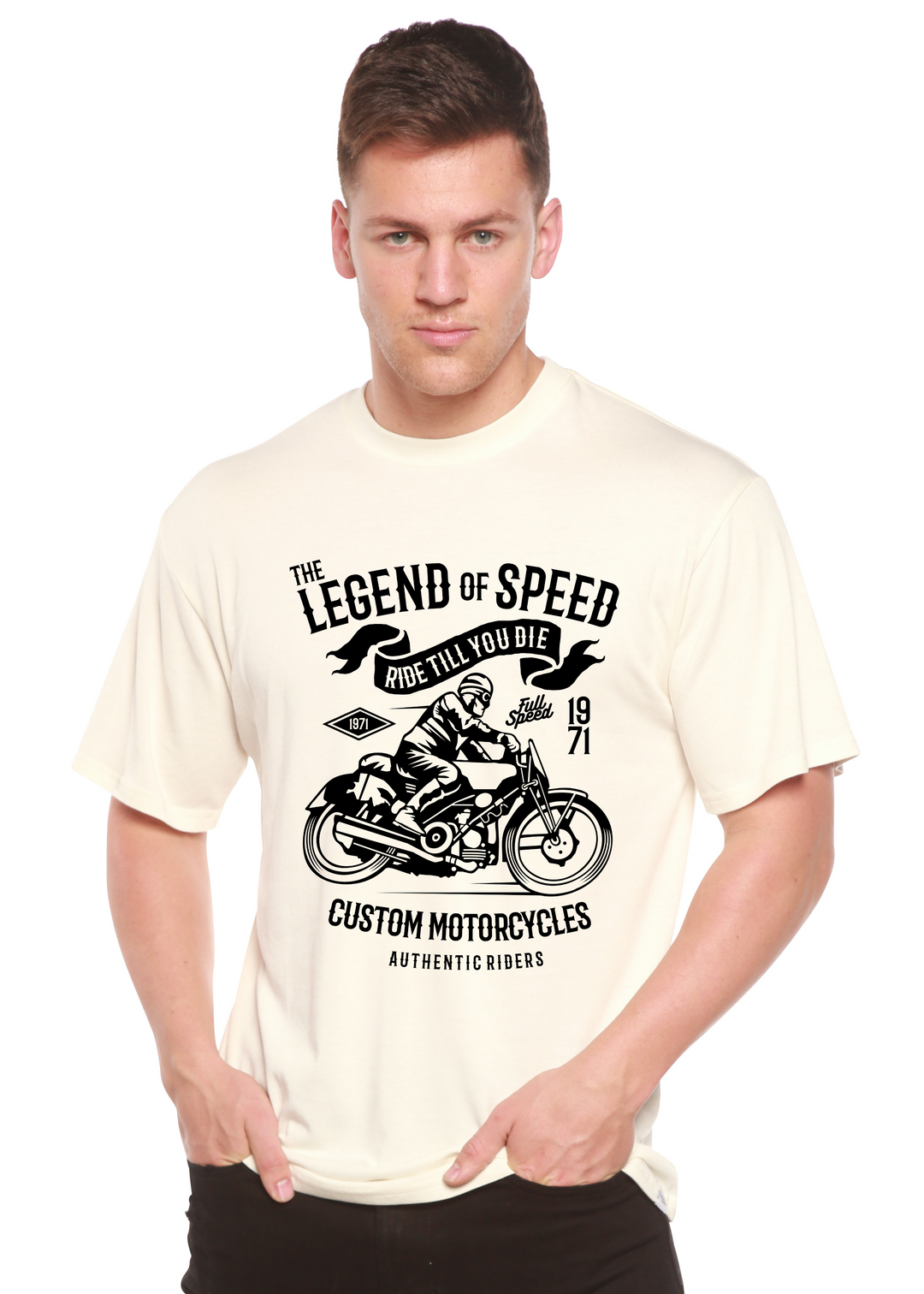 The Legend of Speed men's bamboo tshirt white