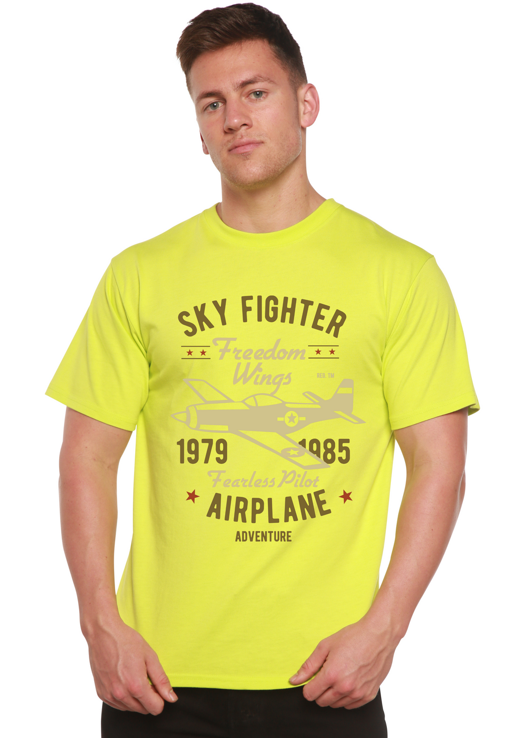 Sky Fighter men's bamboo tshirt lime punch