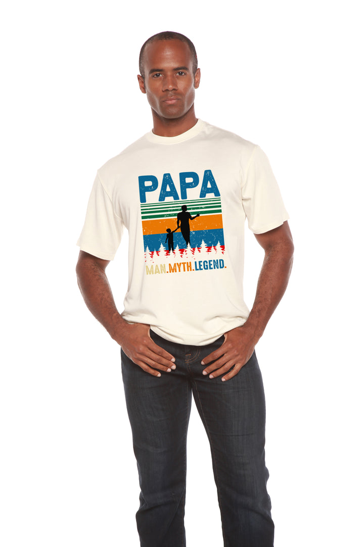 Papa Man, Myth, Legend Men's Bamboo Viscose/Organic Cotton Short Sleeve Graphic T-Shirt