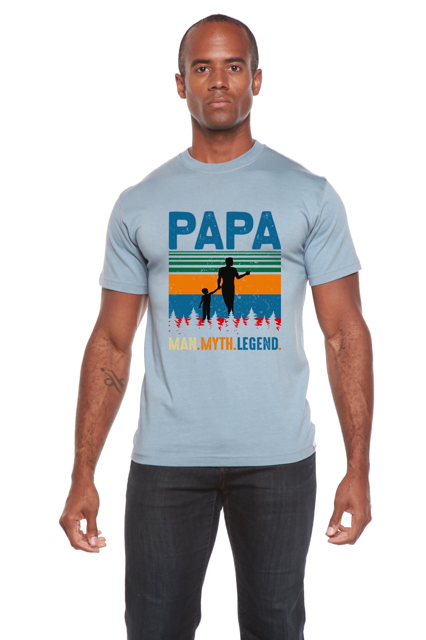 Papa Man, Myth, Legend Men's Bamboo Viscose/Organic Cotton Short Sleeve Graphic T-Shirt