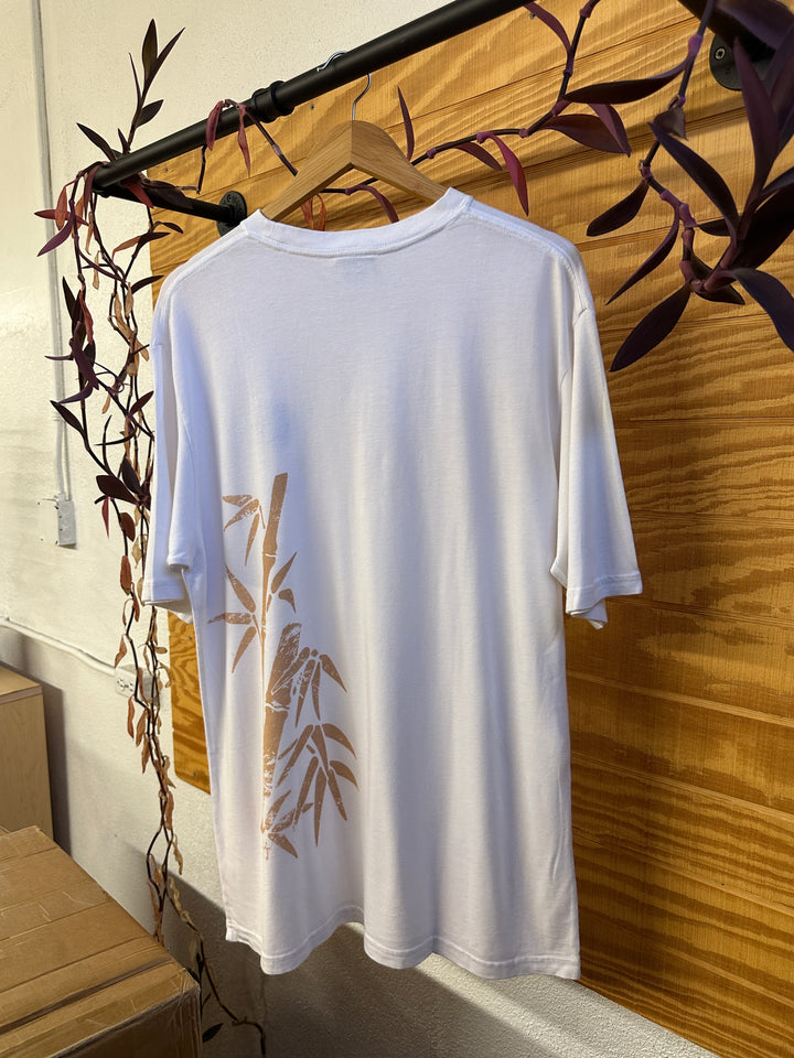 Clearance Men's Short Sleeve Bamboo Viscose/Organic Cotton T-Shirt with Logo and Bamboo Print