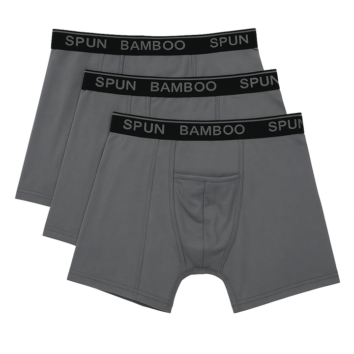 Men's Bamboo Viscose Boxer Briefs Underwear Dark Grey Color - 3-pack