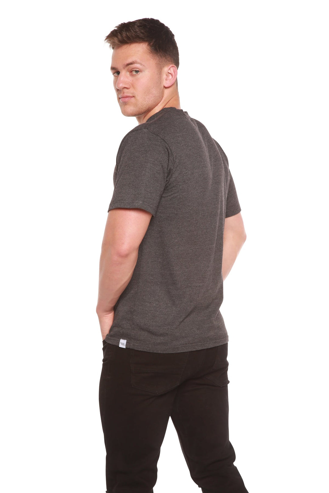 Clearance Men's Bamboo Short Sleeve Contrast Stitch T-Shirt