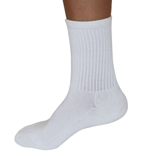 3/4 Crew Athletic Bamboo Viscose Socks Unisex White Color - 12-pack main image 0