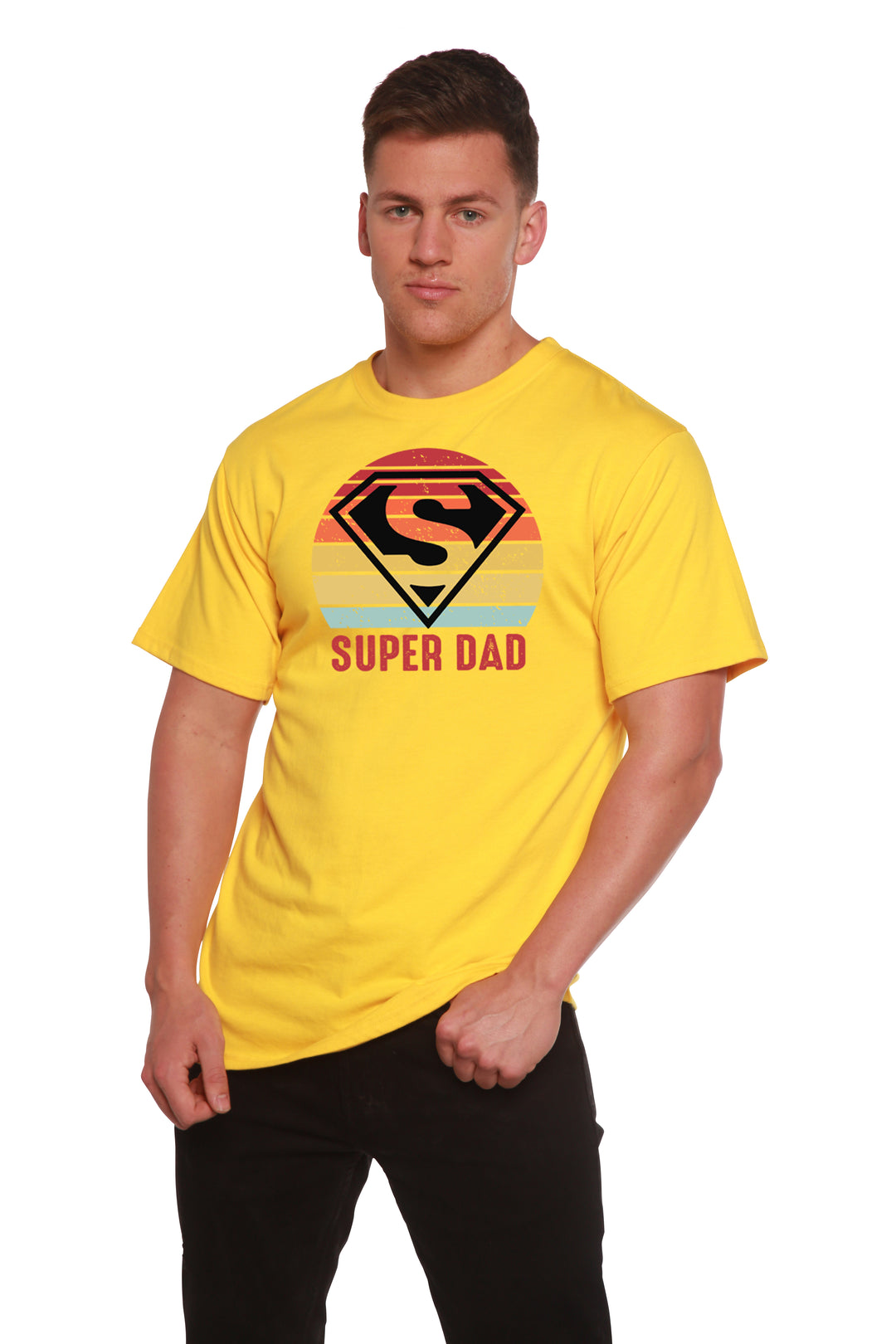 Super Dad Men's Bamboo Viscose/Organic Cotton Short Sleeve T-Shirt - Spun Bamboo