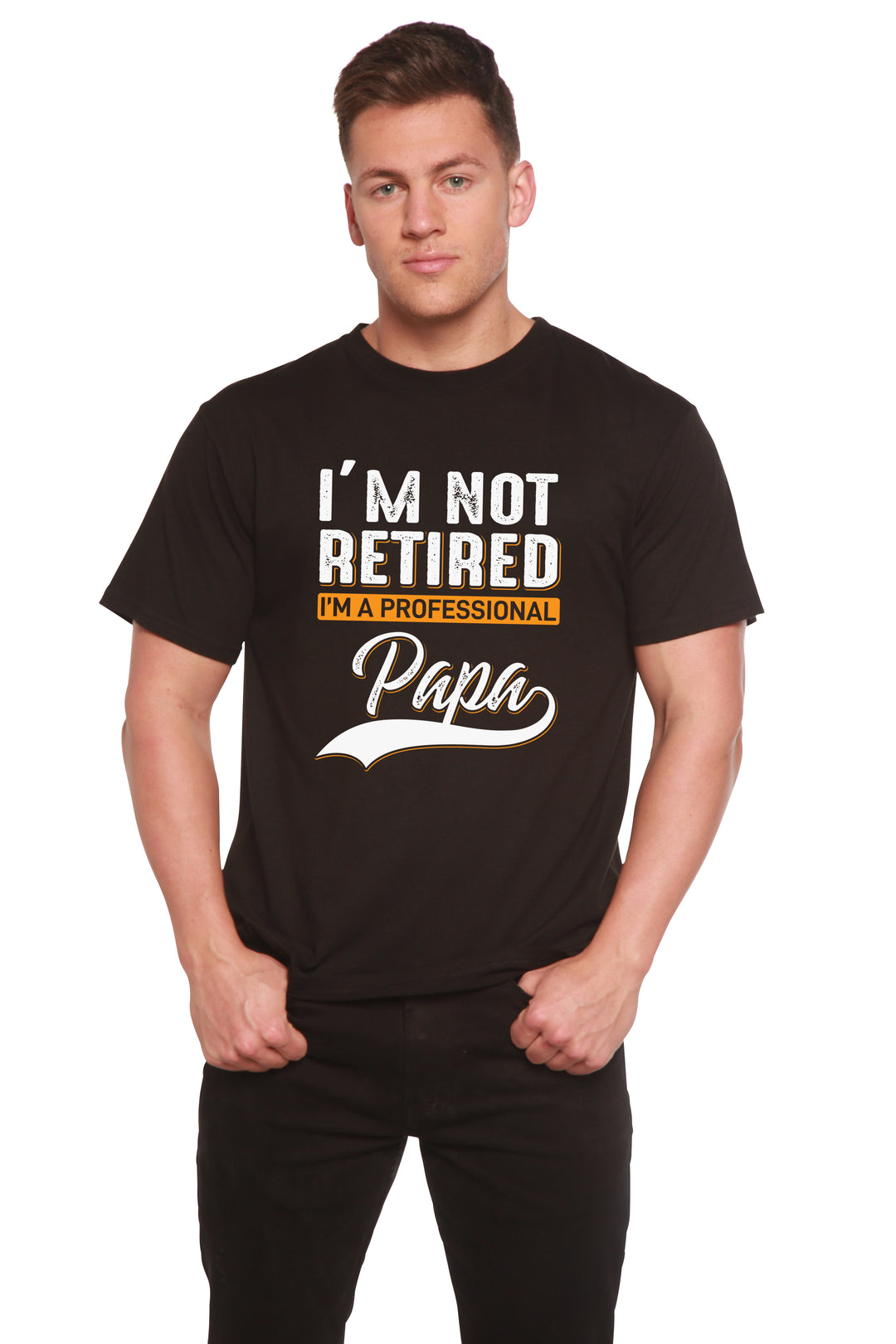 I'm not Retired Men's Bamboo Viscose/Organic Cotton Short Sleeve T-Shirt - Spun Bamboo
