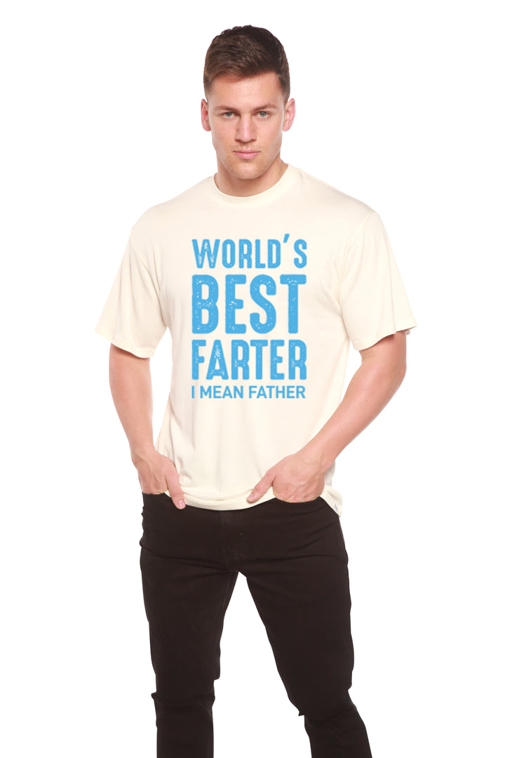 World's Best Farther Men's Bamboo Viscose/Organic Cotton Short Sleeve T-Shirt - Spun Bamboo