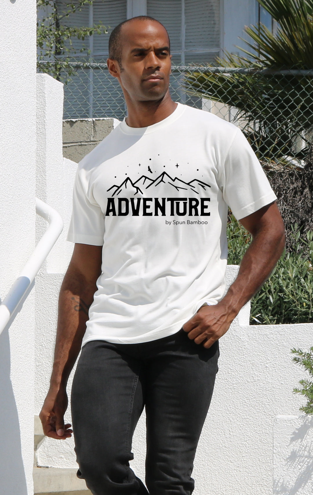 Adventure Printed Men's Bamboo Viscose/Organic Cotton Short Sleeve T-Shirt - Spun Bamboo
