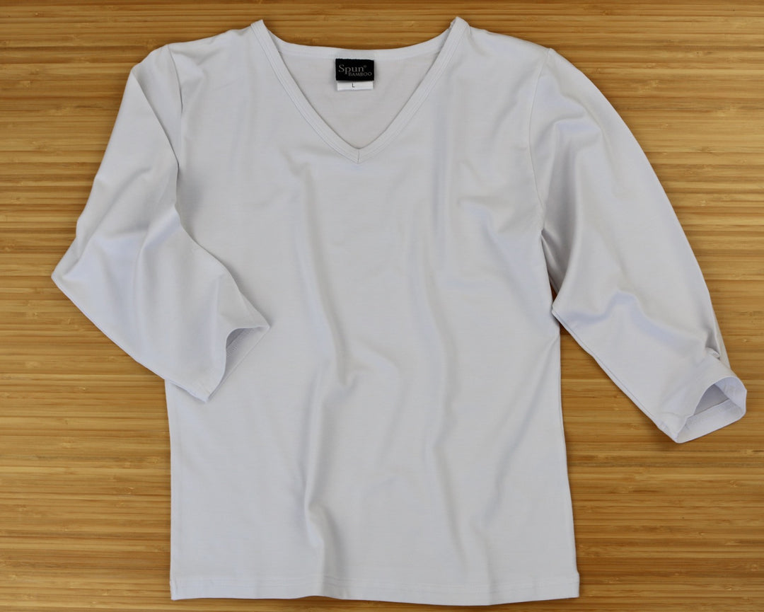 Clearance Women's Bamboo Viscose/Cotton V-Necks 3/4 Sleeve T-Shirt - Spun Bamboo