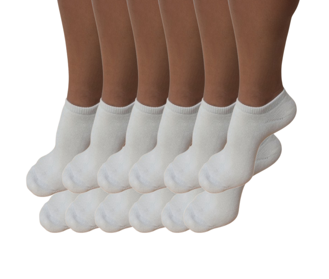 No Look Anklet Bamboo Viscose Socks Unisex Natural Color - 12-pack
