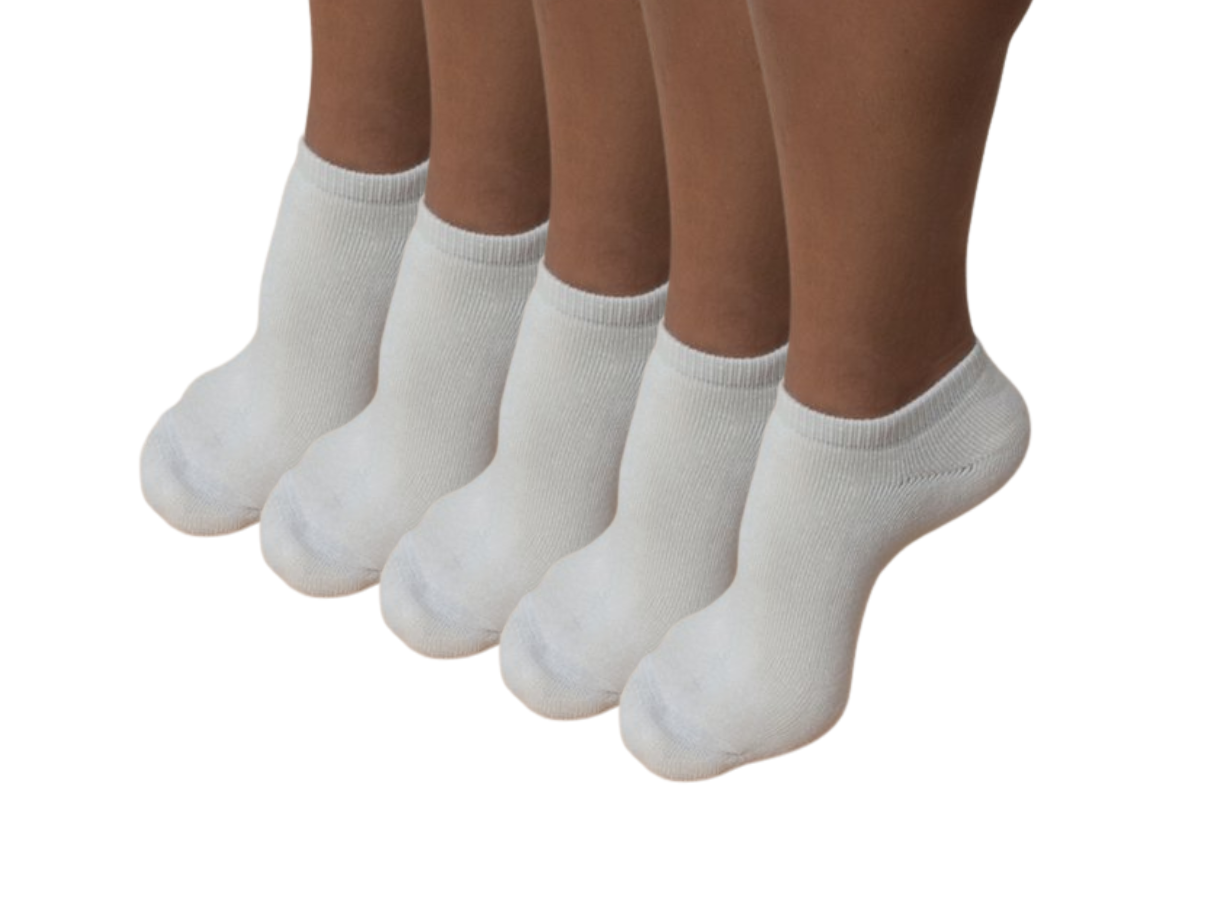 No Look Anklet Bamboo Viscose Socks Unisex Natural Color - 5-pack