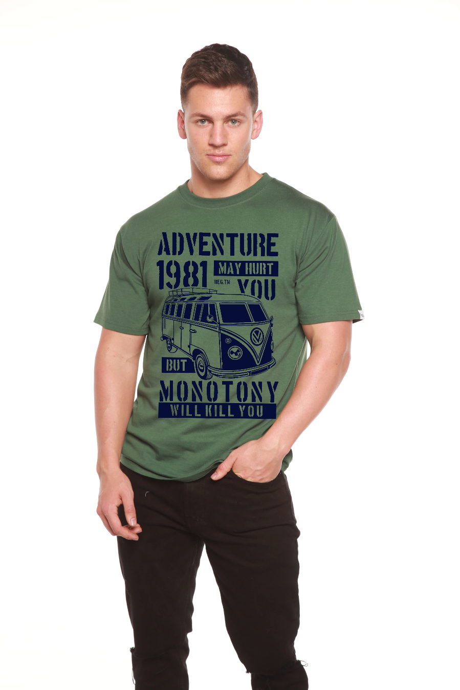 Adventure 1981 Men's Bamboo Viscose/Organic Cotton Short Sleeve T-Shirt - Spun Bamboo