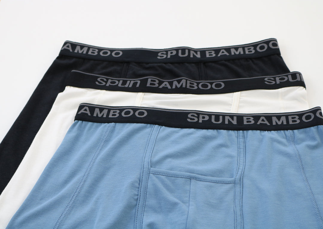 Men's Bamboo Viscose Boxer Briefs - 3-Pack Mixed Colors - Spun Bamboo