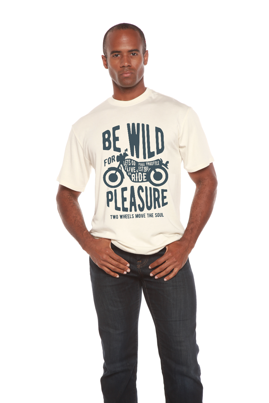 Be Wild Men's Bamboo Viscose/Organic Cotton Short Sleeve T-Shirt - Spun Bamboo