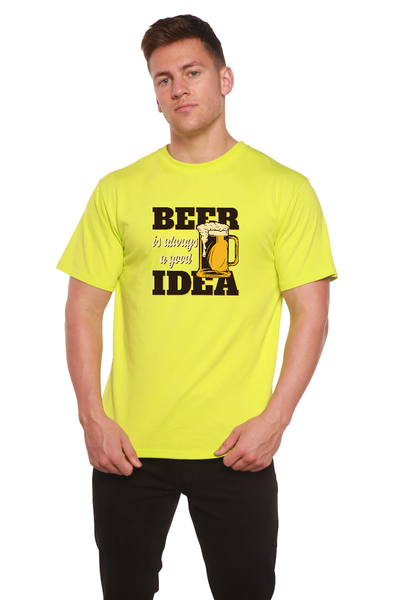 Beer Idea Men's Bamboo Viscose/Organic Cotton Short Sleeve T-Shirt - Spun Bamboo