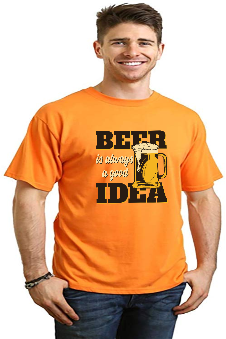 Beer Idea Men's Bamboo Viscose/Organic Cotton Short Sleeve T-Shirt - Spun Bamboo