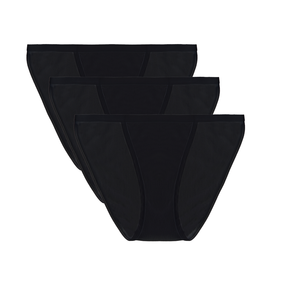 Women's Bamboo/Cotton Bikini Style Underwear Black Color - 3-pack