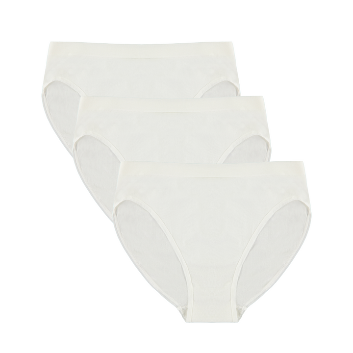 women's bamboo briefs in cream color 3-pack