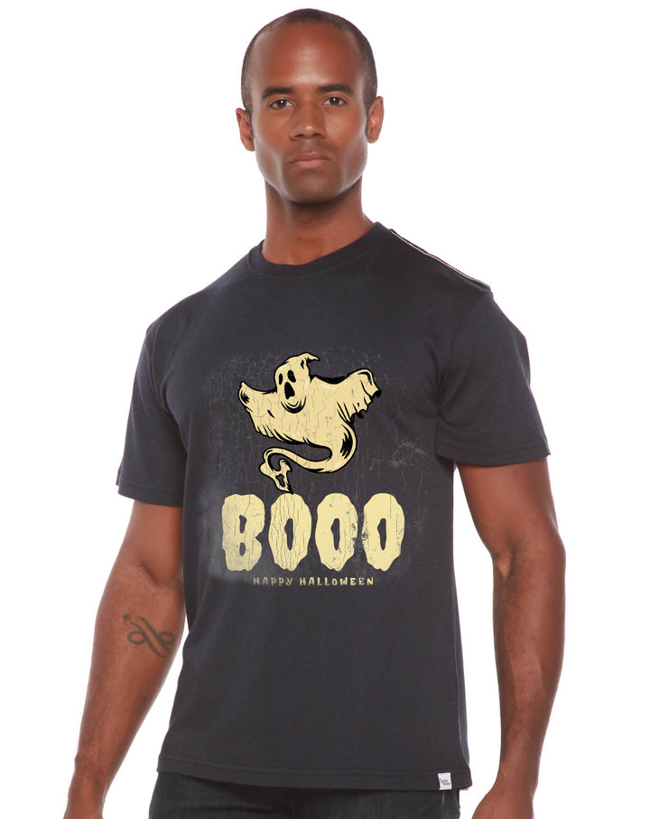 Happy Halloween Graphic Men's Bamboo Viscose/Organic Cotton Short Sleeve T-Shirt - Spun Bamboo