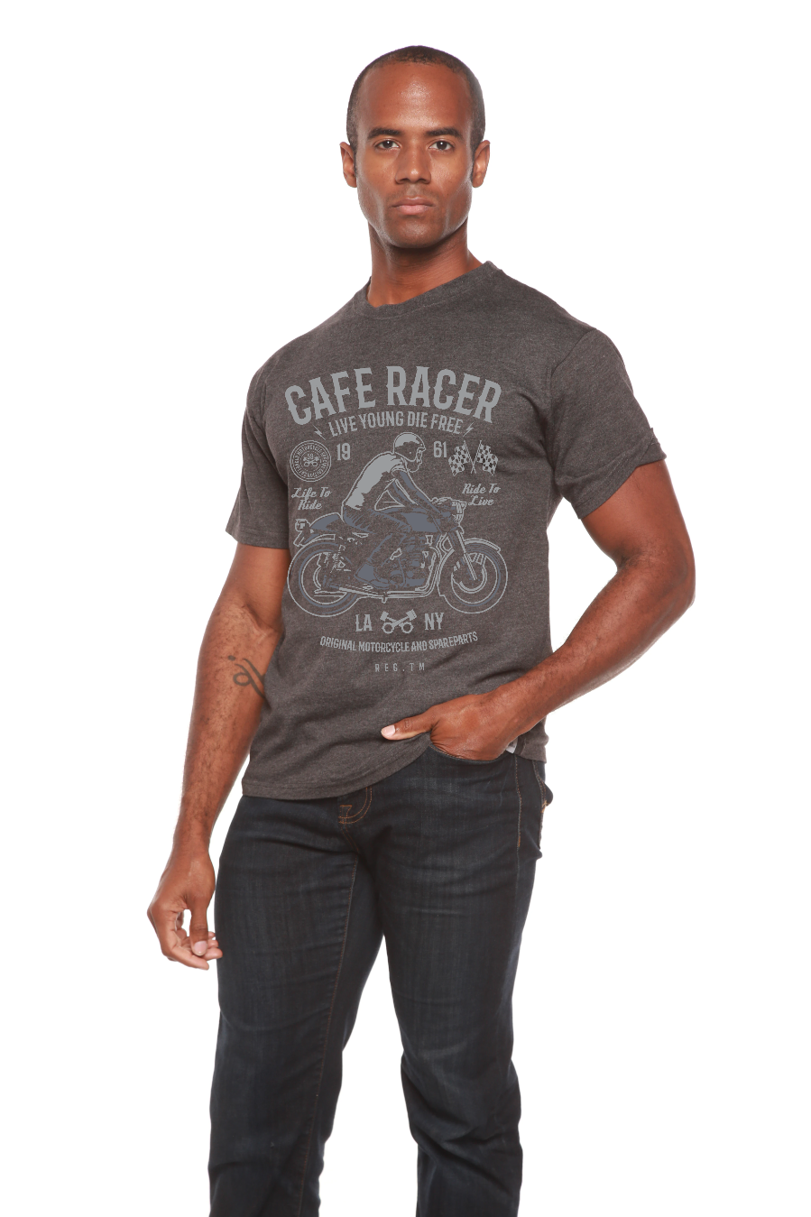 Cafe Racer Men's Bamboo Viscose/Organic Cotton Short Sleeve T-Shirt - Spun Bamboo