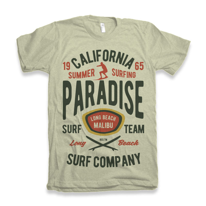 California Summer Surfing Men's Bamboo Viscose/Organic Cotton Short Sleeve T-Shirt - Spun Bamboo