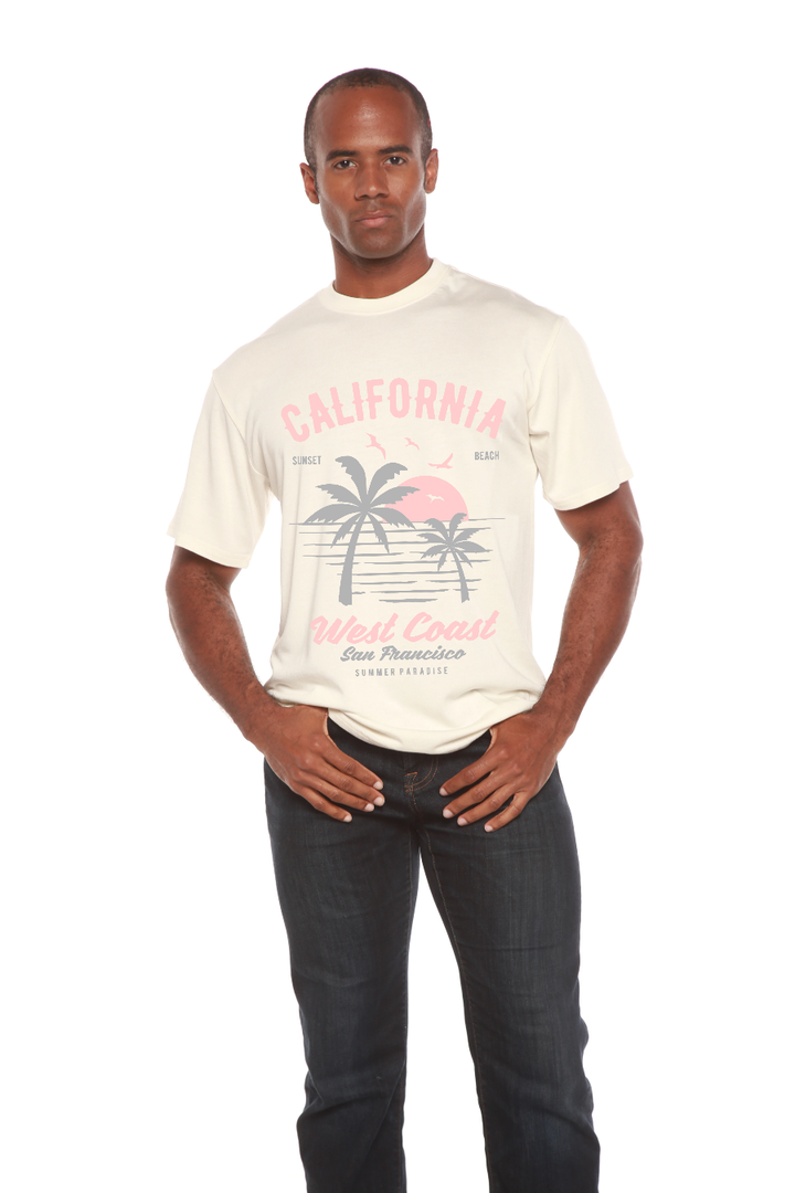 California West Coast Men's Bamboo Viscose/Organic Cotton Short Sleeve T-Shirt - Spun Bamboo