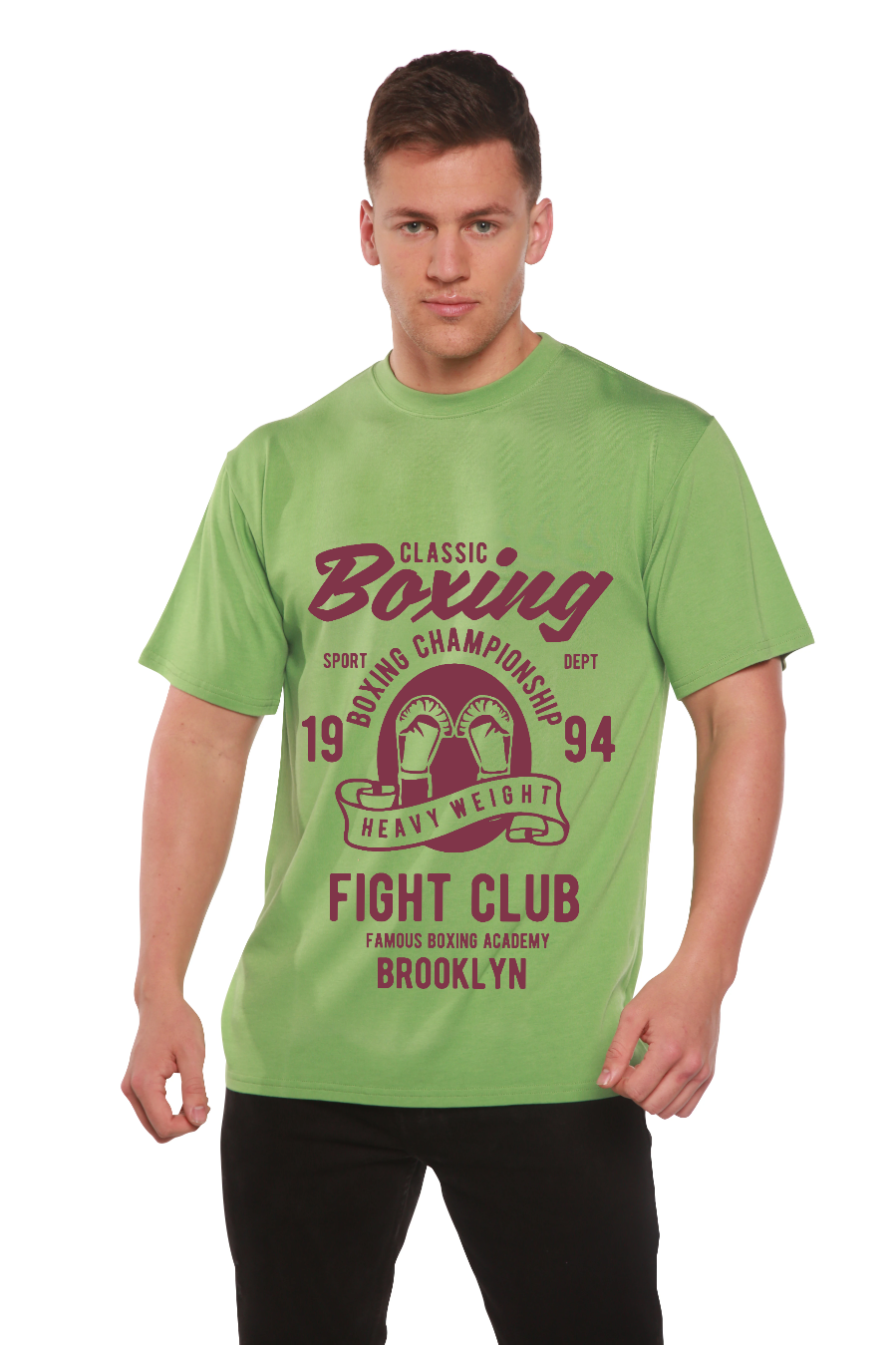 Classic Boxing Men's Bamboo Viscose/Organic Cotton Short Sleeve T-Shirt - Spun Bamboo