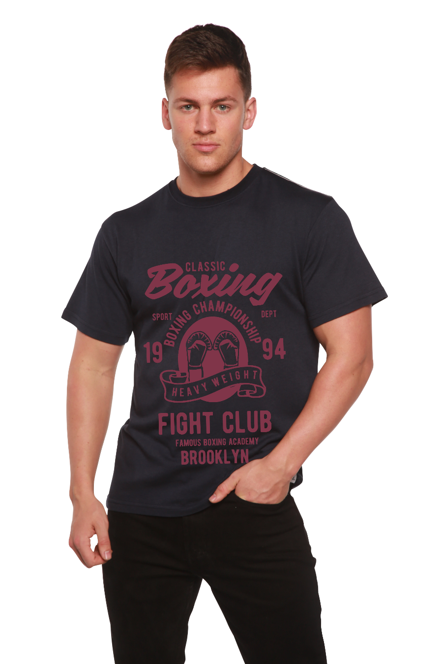 Classic Boxing Men's Bamboo Viscose/Organic Cotton Short Sleeve T-Shirt - Spun Bamboo