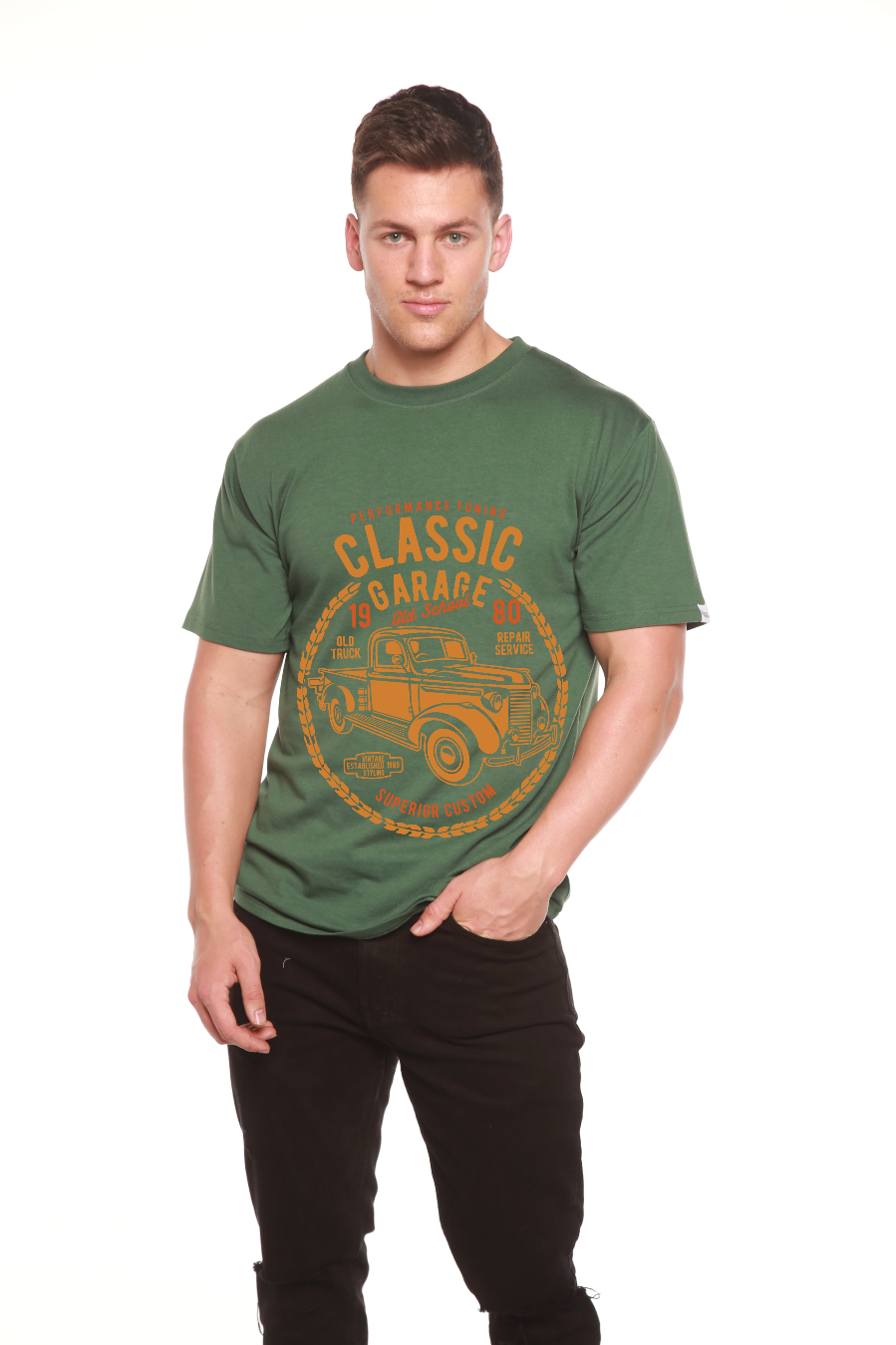 Classic Garage Men's Bamboo Viscose/Organic Cotton Short Sleeve T-Shirt - Spun Bamboo