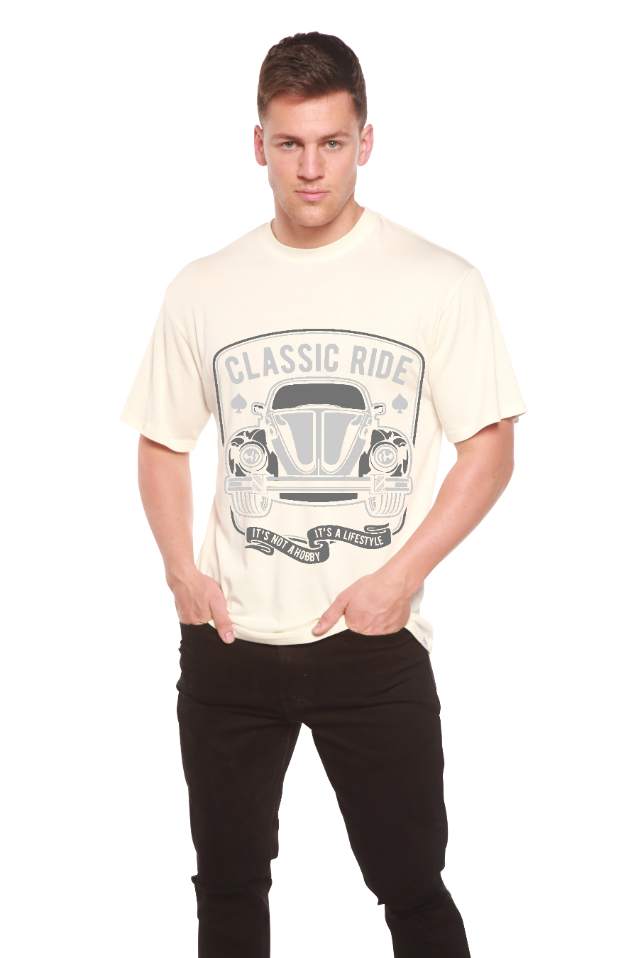 Classic Ride Men's Bamboo Viscose/Organic Cotton Short Sleeve T-Shirt - Spun Bamboo