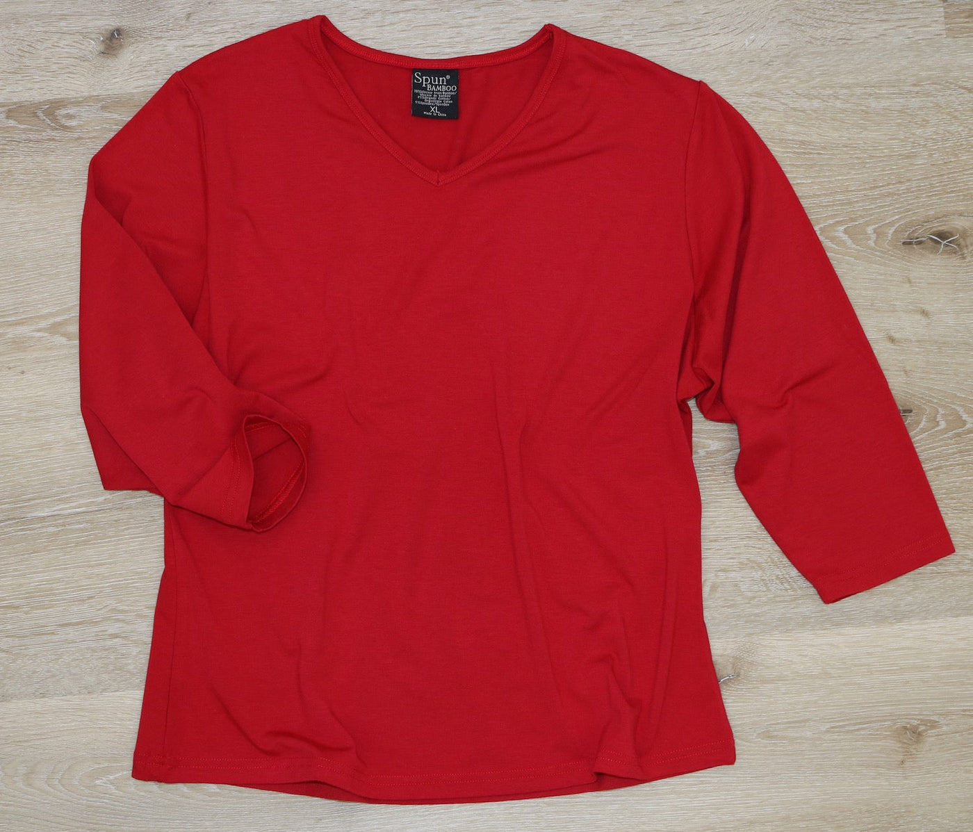 Clearance Women's Bamboo Viscose/Cotton V-Necks 3/4 Sleeve T-Shirt - Spun Bamboo