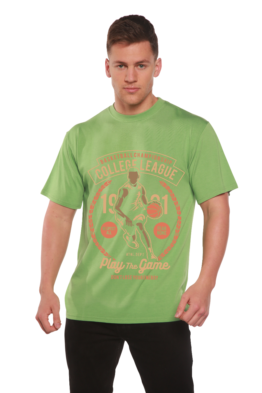 College League Men's Bamboo Viscose/Organic Cotton Short Sleeve T-Shirt - Spun Bamboo