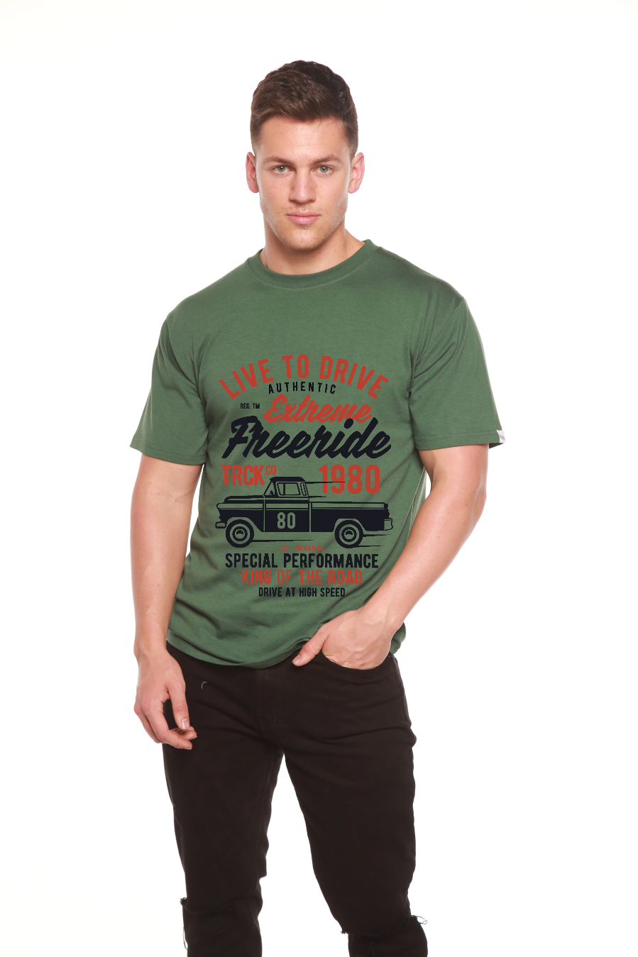 Extreme Freeride Men's Bamboo Viscose/Organic Cotton Short Sleeve T-Shirt - Spun Bamboo
