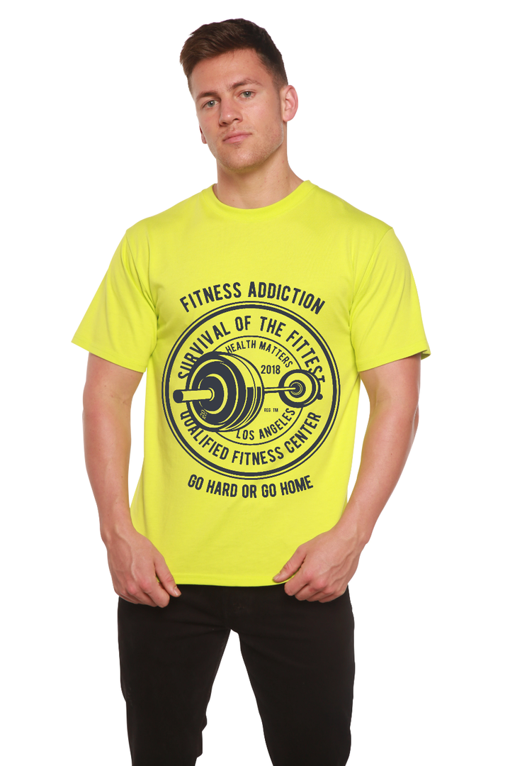 Fitness Addiction Men's Bamboo Viscose/Organic Cotton Short Sleeve T-Shirt - Spun Bamboo